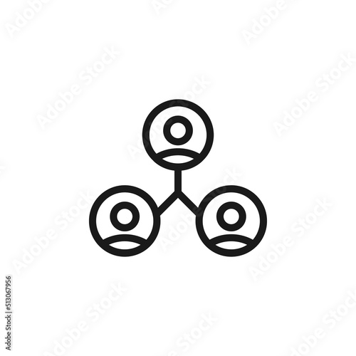 Business and money concept. Monochrome sign drawn with black line. Editable stroke. Vector line icon of users as symbol of staff