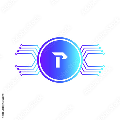 Creative Letter P logo design with point or dot symbol