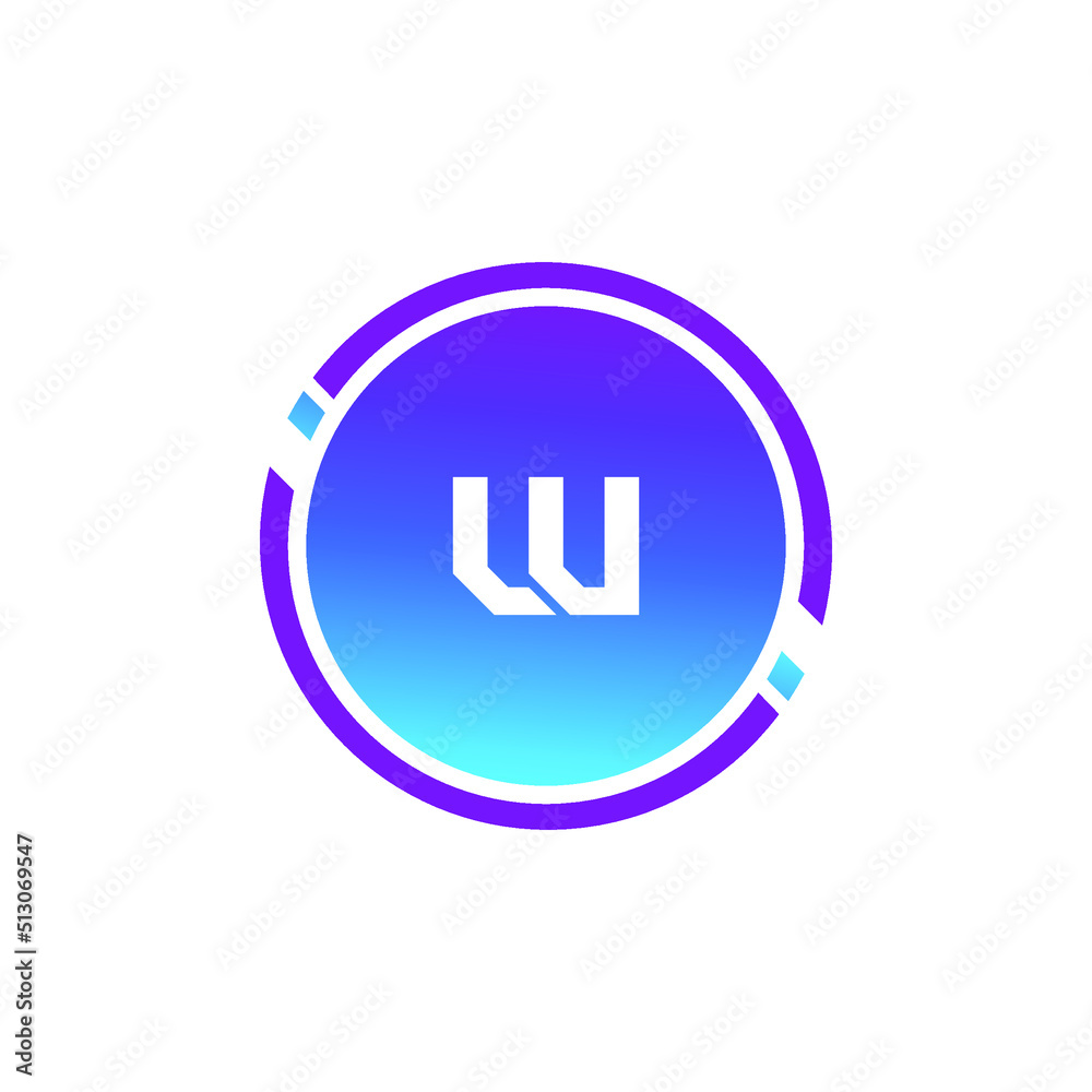 Creative Letter W logo design with point or dot symbol Creative Letter W logo design with point or dot symbol