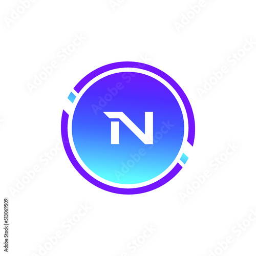 Creative Letter N logo design with point or dot symbol