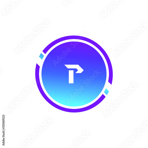 Creative Letter P logo design with point or dot symbol