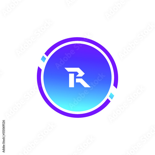 Creative Letter R logo design with point or dot symbol