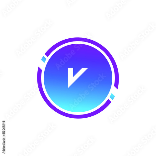 Creative Letter V logo design with point or dot symbol