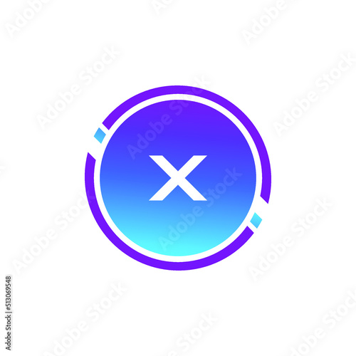 Creative Letter X logo design with point or dot symbol