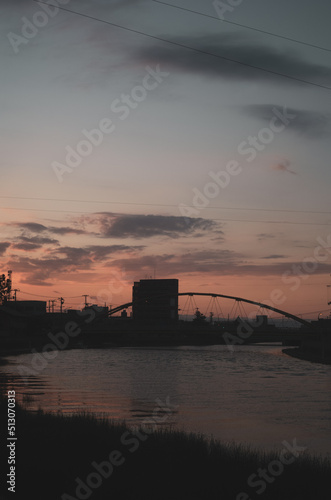 sunset over the river