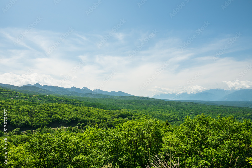 女の神展望台から八ヶ岳、南アルプス方面の眺望