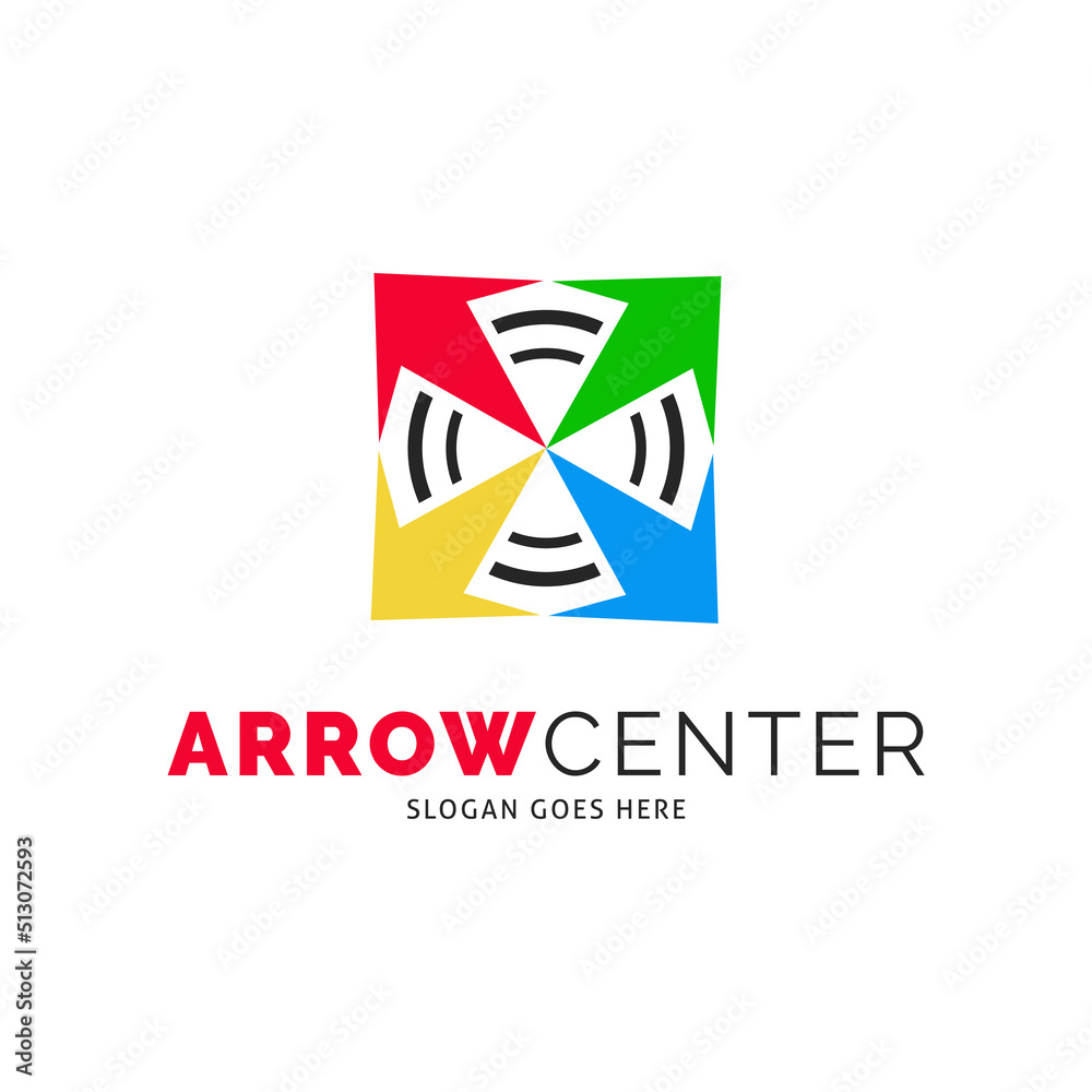 Arrow Center Icon Vector Logo Template Illustration Design Arrow Center Icon Vector Logo Template Illustration Design