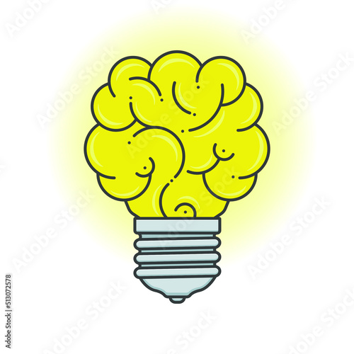 Vector illustration. Abstract light bulb idea.