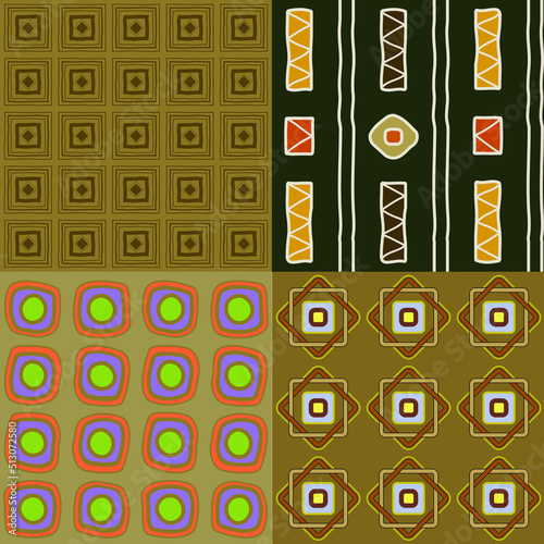 Vector illustration. Set of vintage patterns.