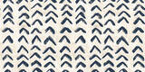 Seamless Hand Painted Playful loose Brush Stroke grunge Arrows pattern in navy blue and cream beige. Baby boy motif or nautical style. High resolution tileable fashion textile texture background..