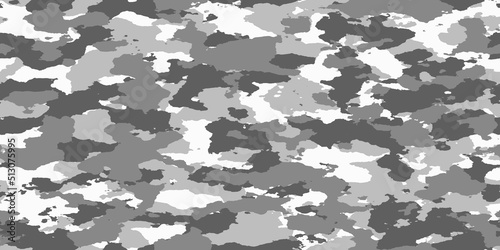 Seamless rough textured military, hunting, paintball camouflage pattern in  light urban grey and snow white palette. Tileable abstract contemporary  classic camo fashion textile surface design texture. Stock Illustration |  Adobe Stock