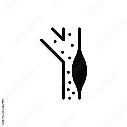 High cholesterol icon. Simple solid style. Artery blocked by cholesterol, atherosclerosis concept. Glyph vector illustration isolated on white background. EPS 10.