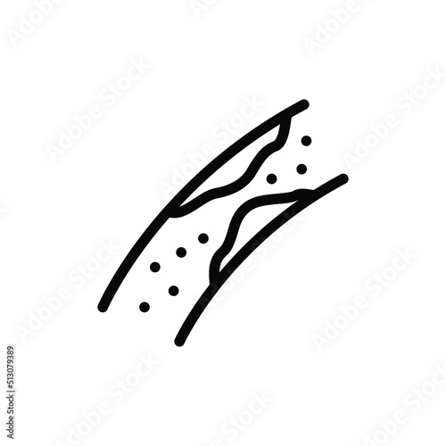High cholesterol icon. Simple outline style. Artery blocked by cholesterol, atherosclerosis concept. Thin line vector illustration isolated on white background. EPS 10.