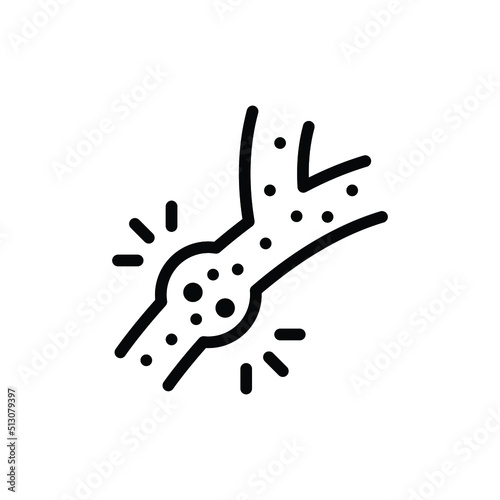 High cholesterol icon. Simple outline style. Artery blocked by cholesterol, atherosclerosis concept. Thin line vector illustration isolated on white background. EPS 10.