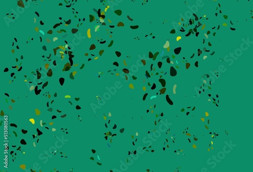 Light Green, Yellow vector template with memphis shapes.