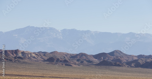 Desert Mountain Nature Landscape. Sunny Blue Sky. Nevada, United States of America. Nature Background.