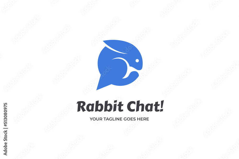 Rabbit chat Logo Template Rabbit chat Logo Template