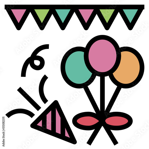 Decoration outline filled color icon