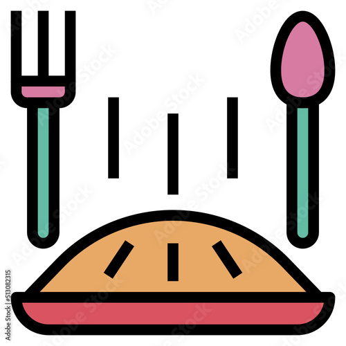 Food outline filled color icon
