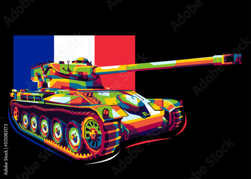 AMX-13 Tank in WPAP Illustration photo