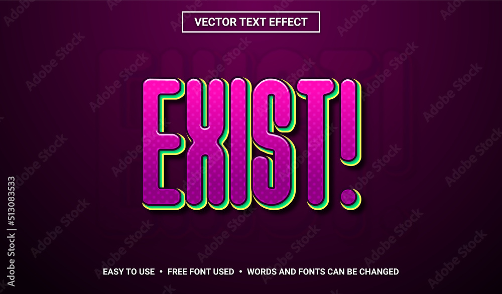 Fototapeta premium Exist Editable Vector Text Effect