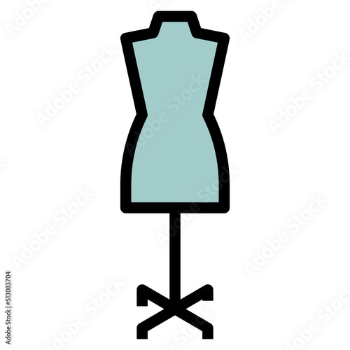 sewing dummy outline filled color icon
