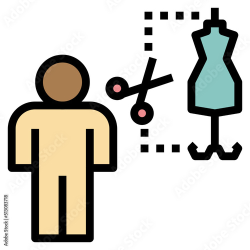 tailor outline filled color icon
