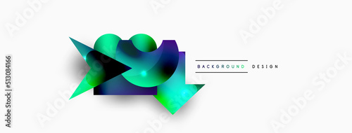 Minimal geometric abstract background. Primitive shapes composition backdrop. Trendy techno business template for wallpaper, banner, background or landing