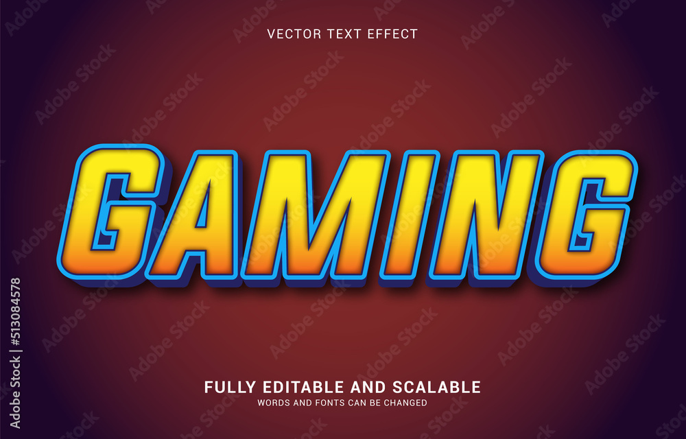 editable text effect, Gaming style