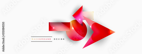 Minimal geometric abstract background. Primitive shapes composition backdrop. Trendy techno business template for wallpaper, banner, background or landing