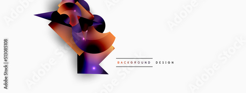 Minimal geometric abstract background. Primitive shapes composition backdrop. Trendy techno business template for wallpaper, banner, background or landing