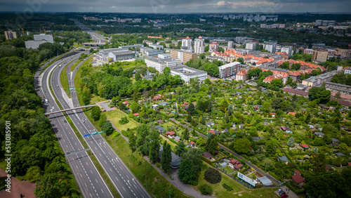 Widok na autostradę A4 w Katowicach 