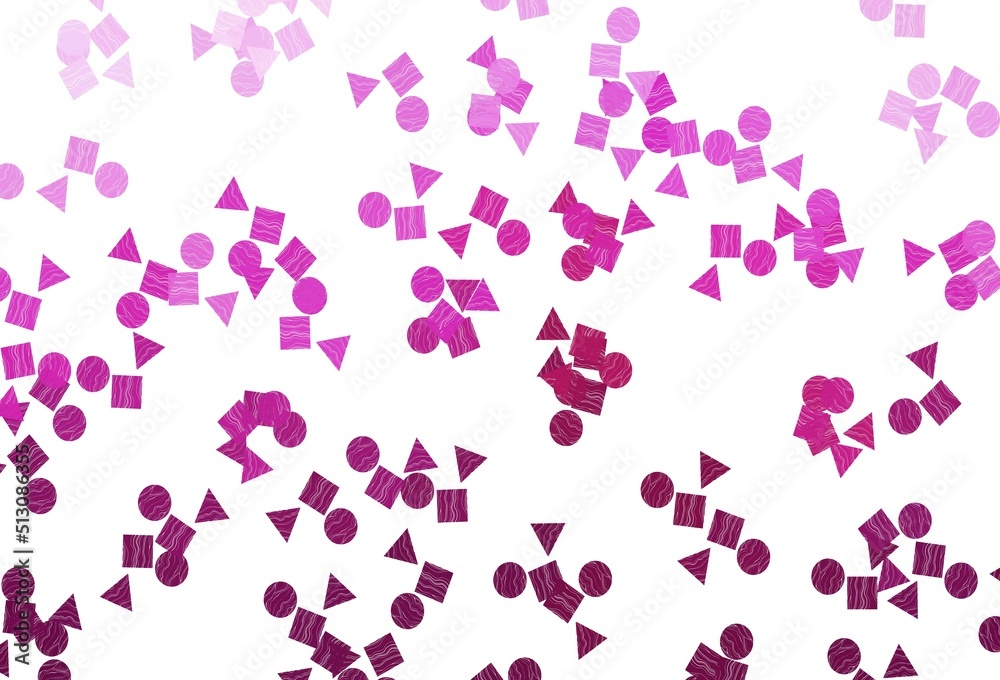 Light Pink vector layout with circles, lines, rectangles. Light Pink vector layout with circles, lines, rectangles.