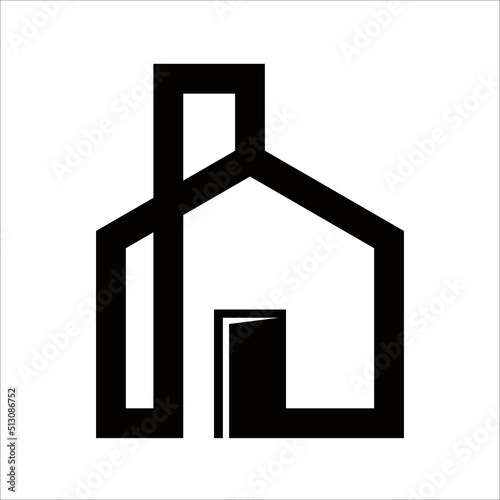 Outline Home Logo Icon Symbol Design Template Vector Illustrations