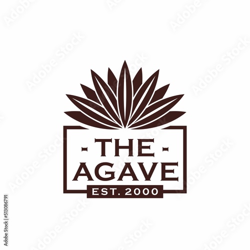 Vintage Tequila Bar Agave Plants Logo Design