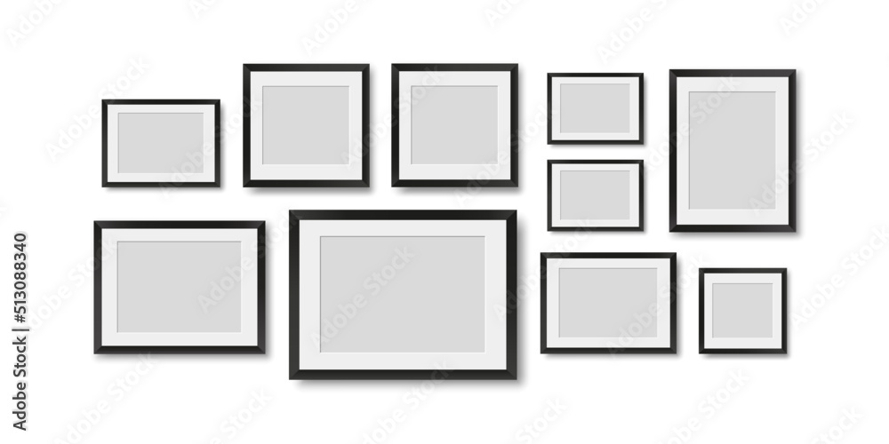 Picture frames. Photoframes mockup template.