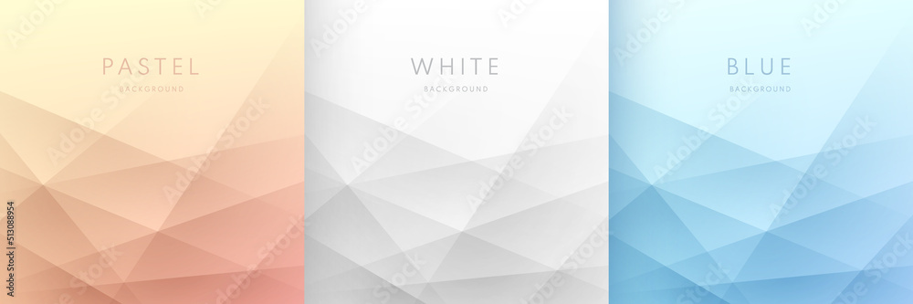 Set of pink, yellow, white, blue abstract background with dynamic overlap stripes lines geometric shape. Modern and minimal background with copy space. Polygon pattern design. Vector illustration