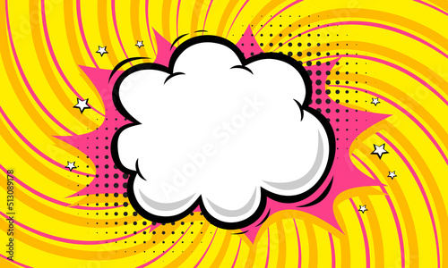 comic pop art background with cloud