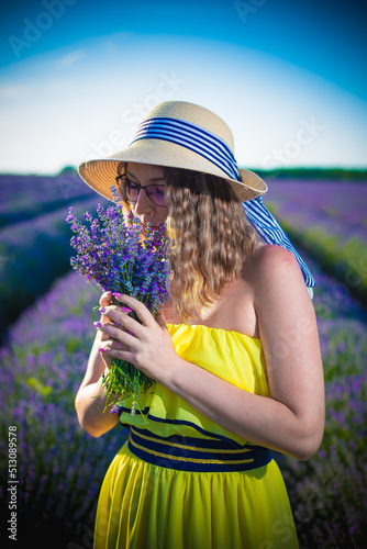 woman in lavender field photo