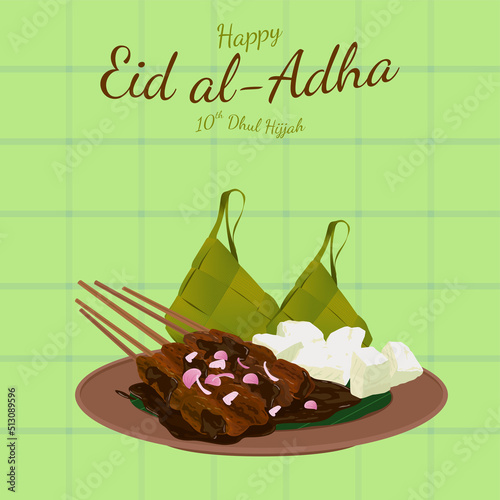 Happy Eid al-Adha. Iftar moslem food.