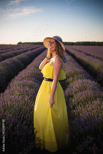 woman in lavender field photo