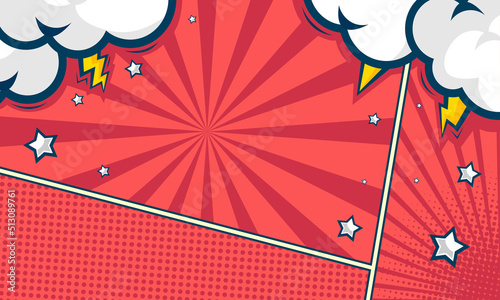 Blank comic pop art page background design
