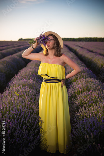 woman in lavender field photo