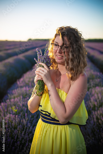 woman in lavender field photo