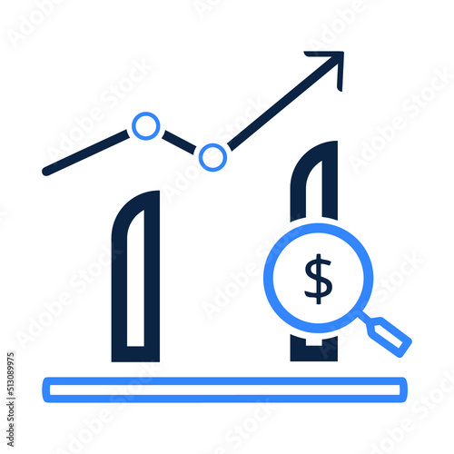 Analytics bar and chart icon