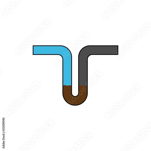 clogged pipes logo vector illustration design