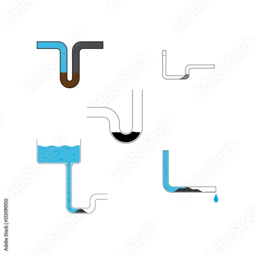 clogged pipes logo vector illustration design