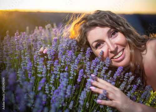 person with lavender photo