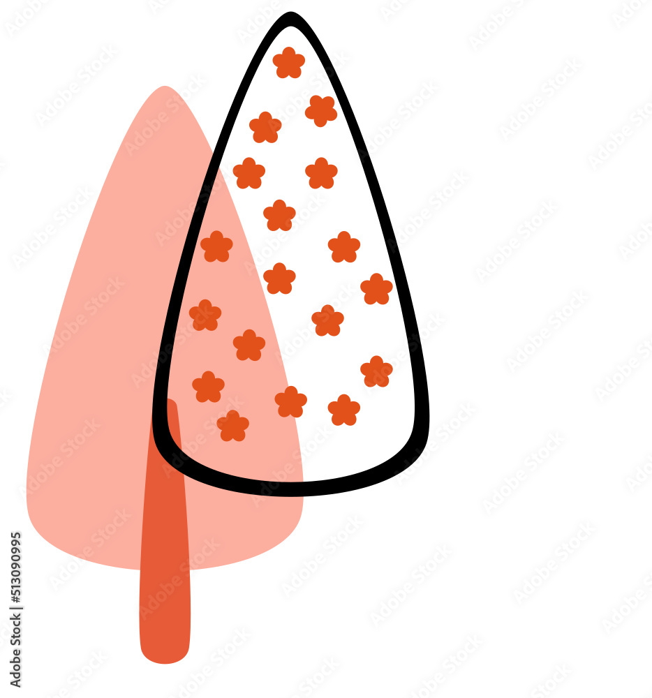 Cute Tree with Scribble Illustration Cute Tree with Scribble Illustration