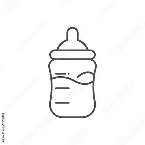 Baby bottle line icon, outline vector sign, linear style pictogram isolated on white. Symbol, logo illustration. Editable stroke. Pixel perfect